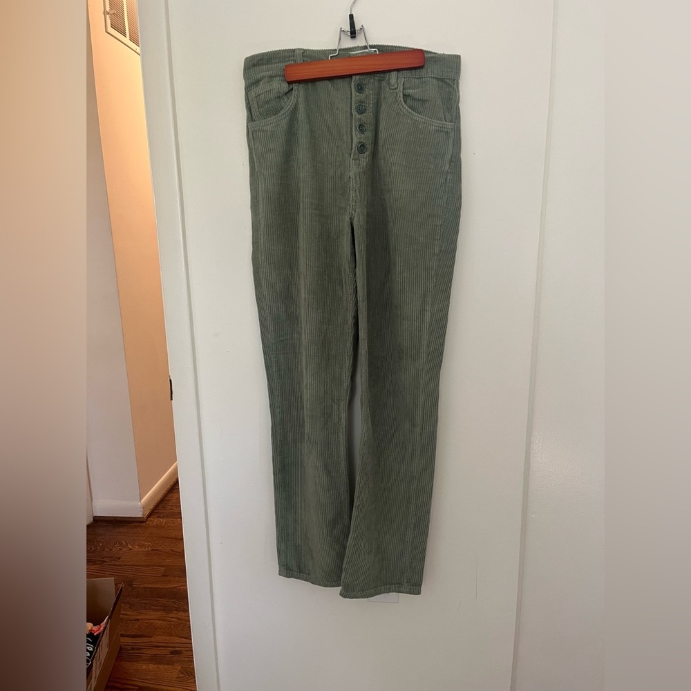 Reformation Moss Green Corduroy Pants